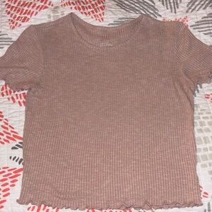 American Eagle Outfitters Ribbed Tan Top